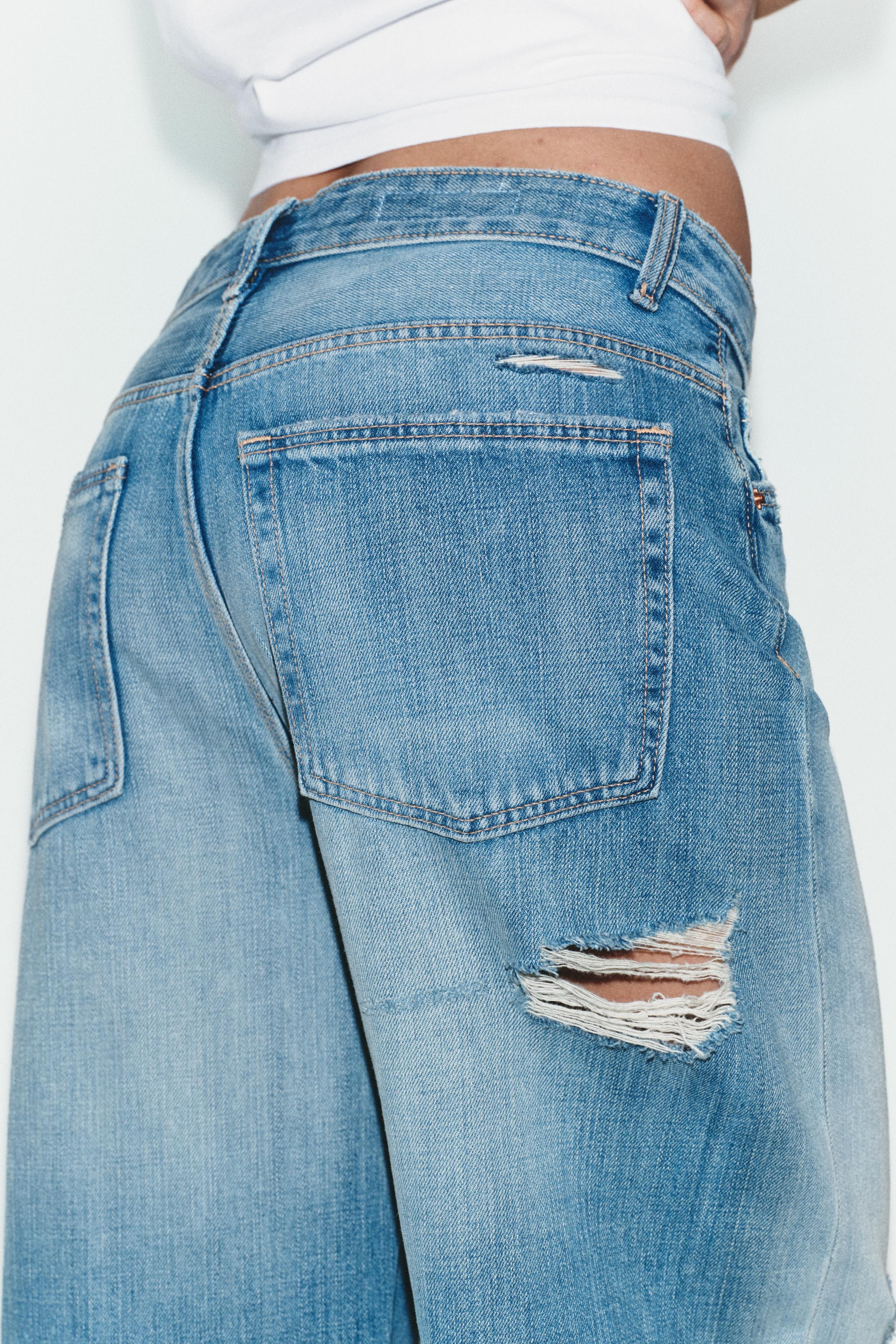 TRF MID-RISE FOLDED BAGGY JEANS
